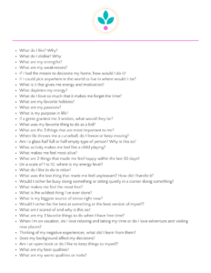Self discovery questions to know yourself on a deeper level.